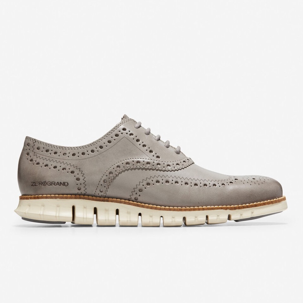 NEW Men’s Cole Haan ZEROGRAND Wing Tip Gray Shoes - Picture 2 of 8